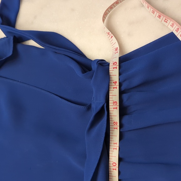 KH II Sportswear LTD Vintage 70s Shear flutter sleeves Royal Blue dress small - Picture 9 of 10